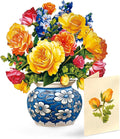 Grande Sorbet Roses 19 Inch Life-Sized 3D Pop up Card – Greeting Card, Birthday, Thank You, Anniversary, Gifts for Mom and Her – Includes Notecard and Envelope