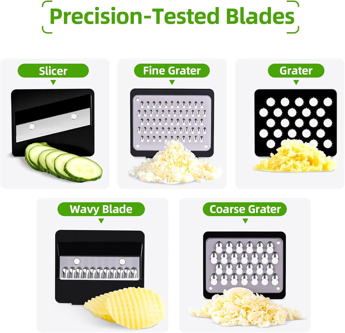Vegetable Chopper with Container, 12 in 1 Manual Food Chopper Cutter, Black